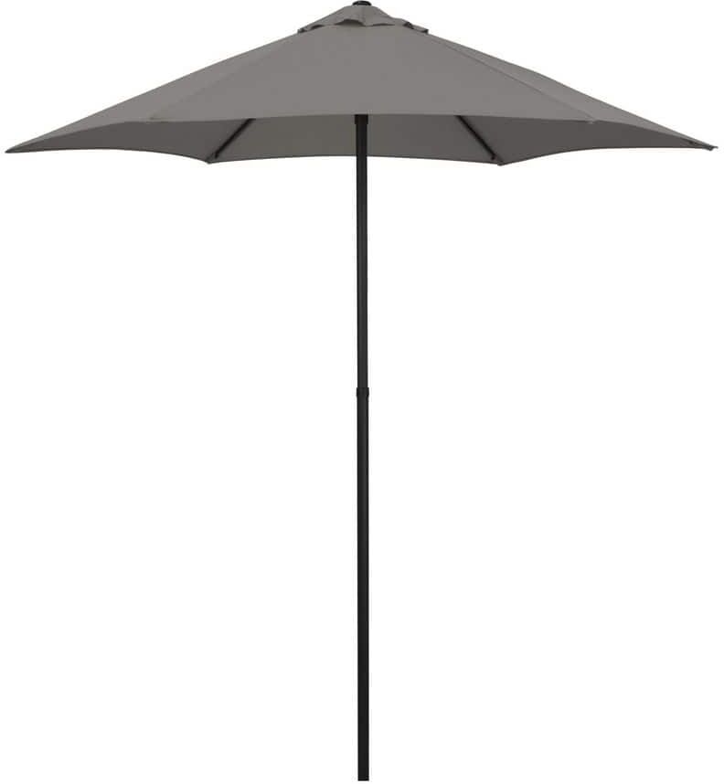 Astella 7.5 ft. Steel Market Patio Umbrella Push-Button Open and Tilt in Taupe Polyester