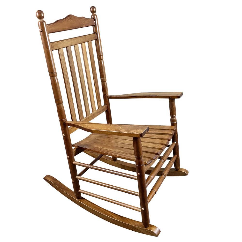 Angel Sar Light Brown Wood Outdoor Rocking Chair