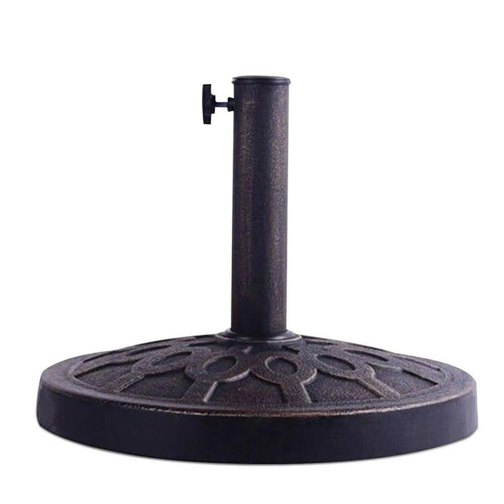 Costway 18 in. Round Market Standing Outdoor Living Heavy-Duty Patio Umbrella Base Stand in Bronze