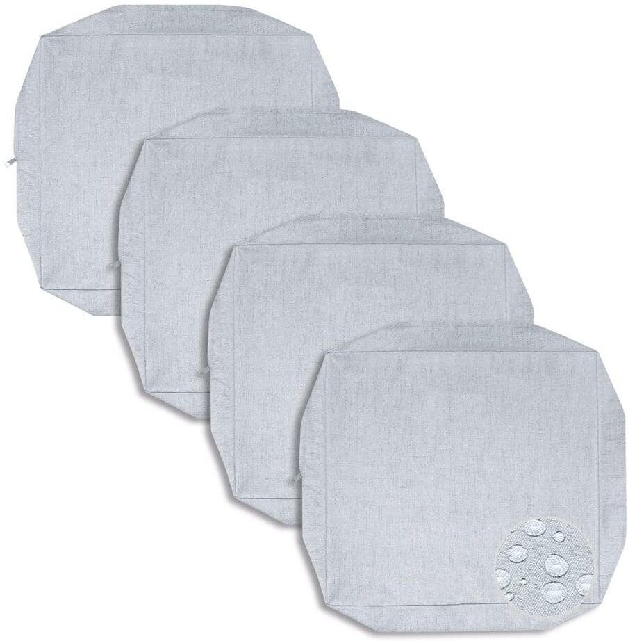 Angel Sar 24 in. Grey Outdoor Cushion Covers with Zipper for Outdoor Furniture Garden Backyard (4-Count)