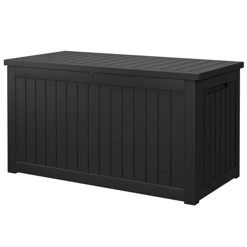 Clihome 230 Gal. Deck Box Waterproof Resin Large Storgae Box for Patio Furniture and Gardening Tools Lockable