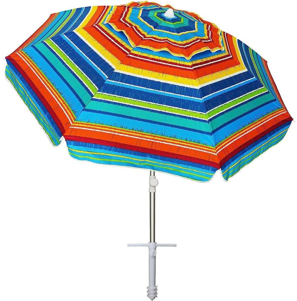 Dyiom Beach Umbrellas for Sand Heavy-Duty Wind Portable in 6.5ft Outdoor Umbrella in Active Yellow