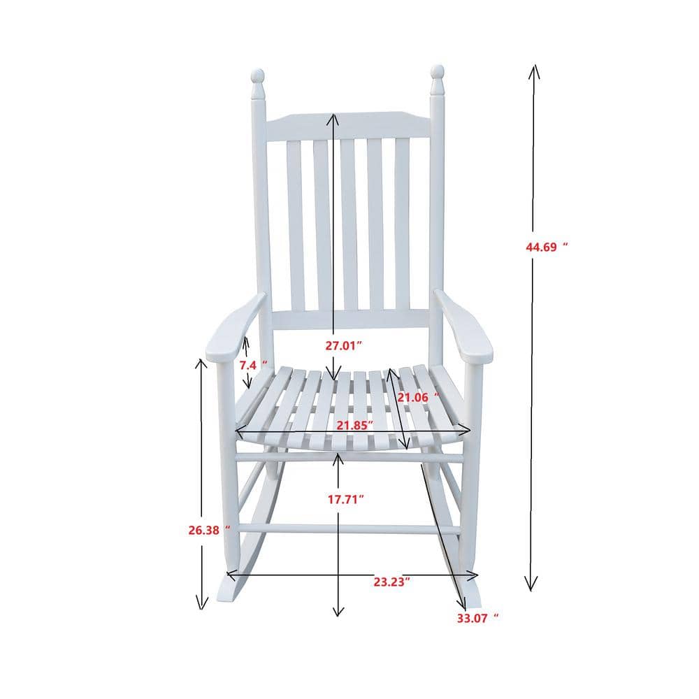 Angel Sar White Wood Outdoor Rocking Chair (Set of 1)