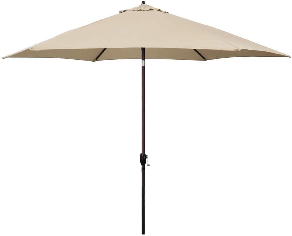 Astella 11 ft. Aluminum Market Patio Umbrella with Crank Lift and Push-Button Tilt in Polyester Beige