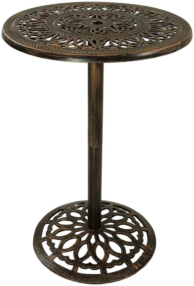 Sunnydaze Decor 40 in. Cast Iron Bar-Height Patio Outdoor Round High Top Pub Table