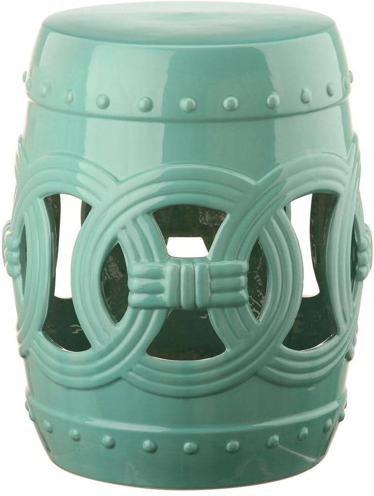 SAFAVIEH Double Coin Light Blue Ceramic Garden Stool