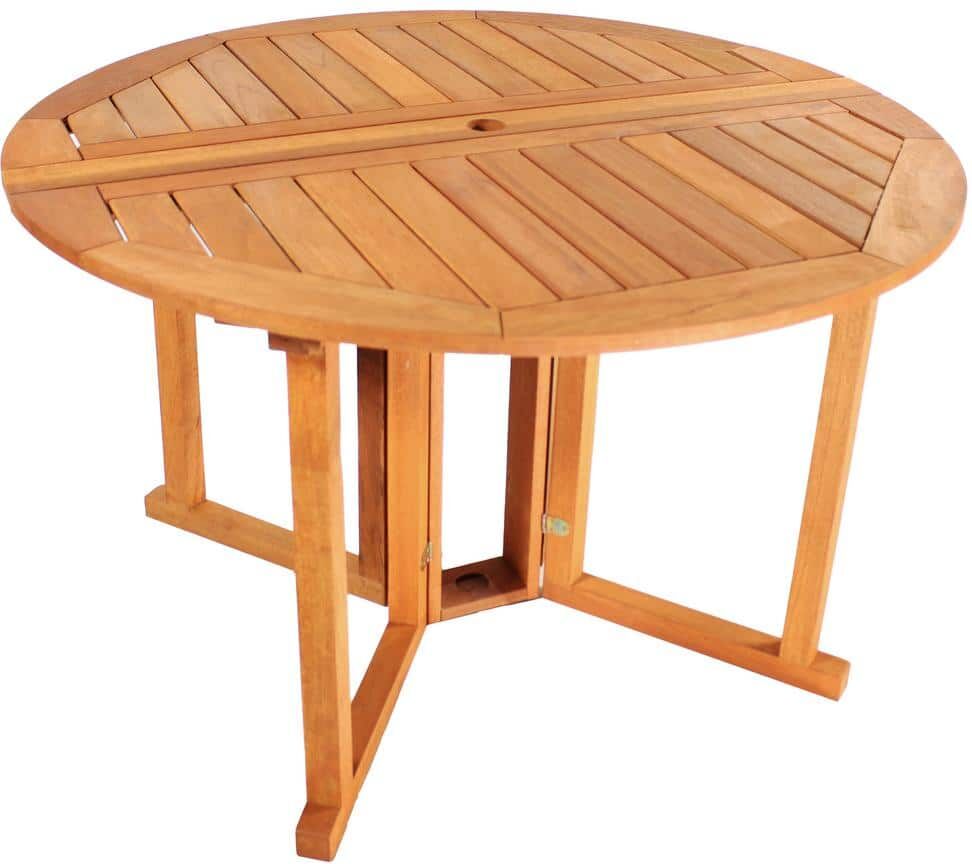 Sunnydaze Decor Malaysian Hardwood Gateleg Patio Table with Teak Oil Finish