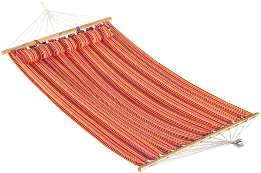 BLISS HAMMOCKS 80 in. Caribbean Hammock Bed with Pillow, Velcro Straps and Chains in Toasted Almond