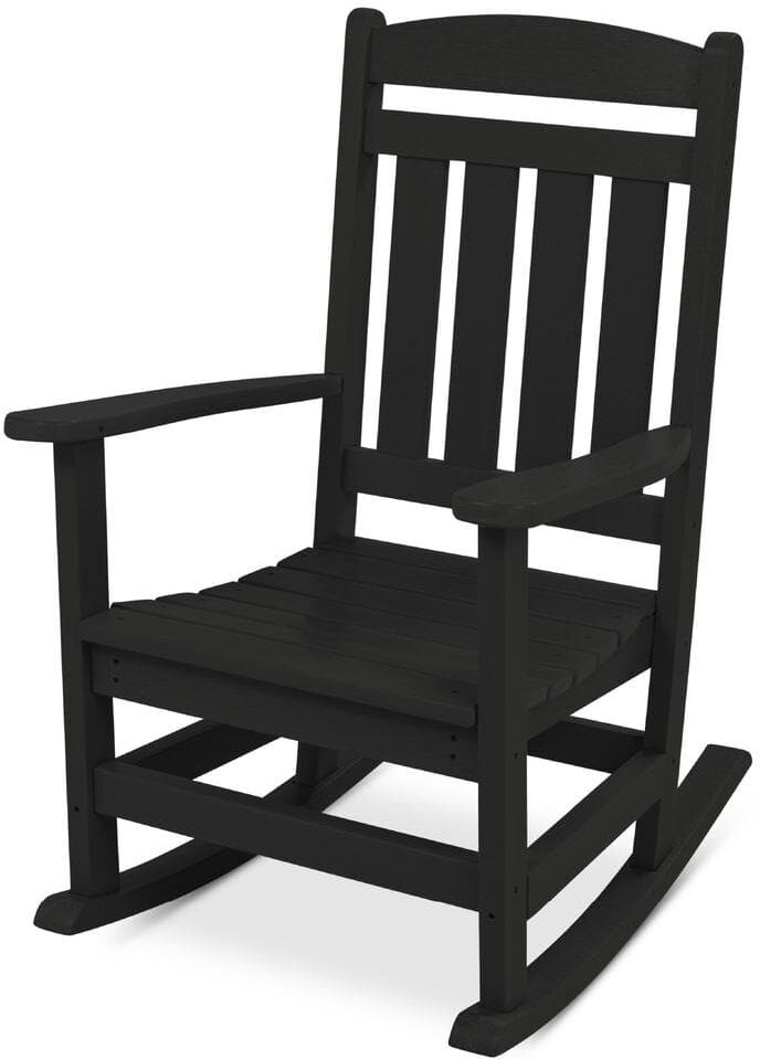 Best Choice Products Black All-Weather Plastic Outdoor Rocking Chair Porch Rocker w/300lb Weight Capacity