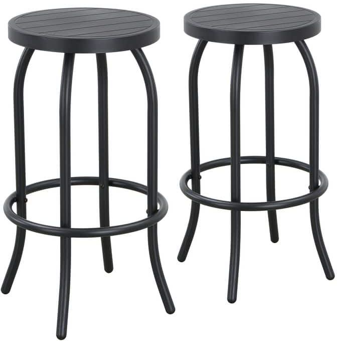 Patio Festival Metal Outdoor Bar Stools (2-Pack)