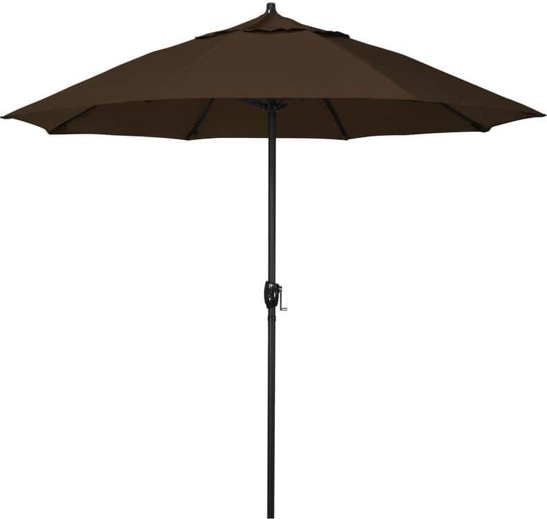 California Umbrella 7.5 ft. Bronze Aluminum Market Patio Umbrella with Fiberglass Ribs and Auto Tilt in Mocha Pacifica