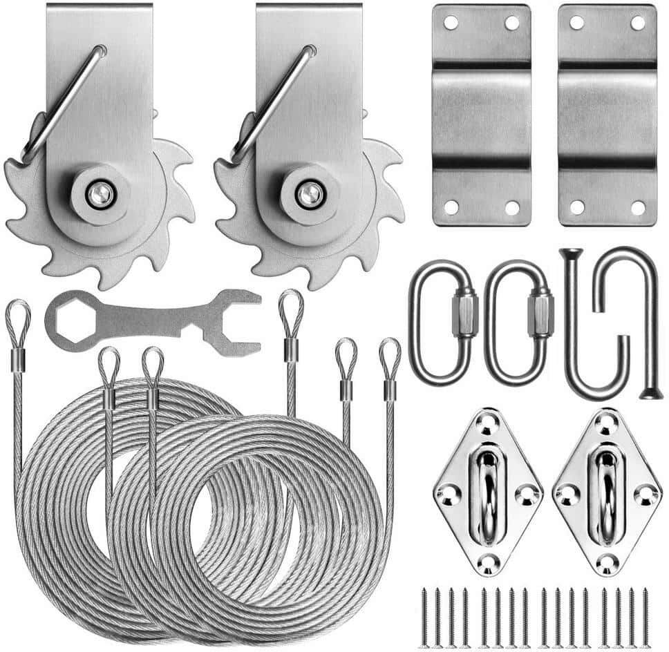 COLOURTREE Top-Notch Tension Ratchet Winch Square/Rectangle Sun Shade Sail Canopy Cable Wire Installation Kit