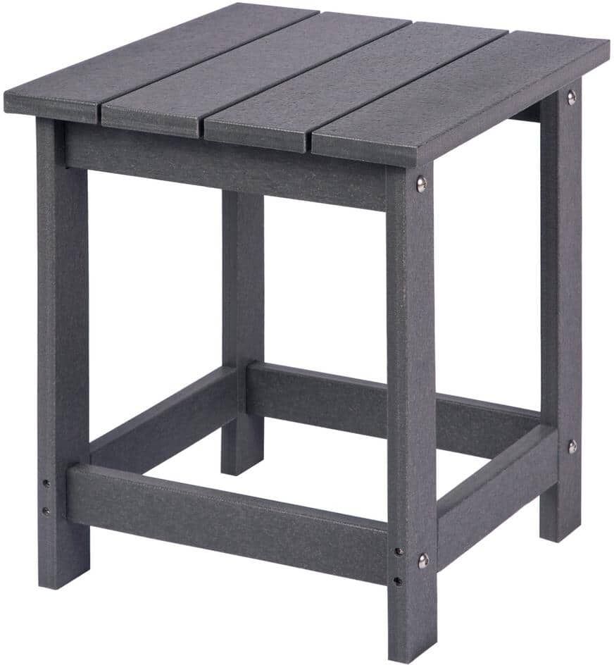 Square Side Table, Pool Composite Patio Table, HDPE End Tables for Backyard, Pool, Indoor Companion