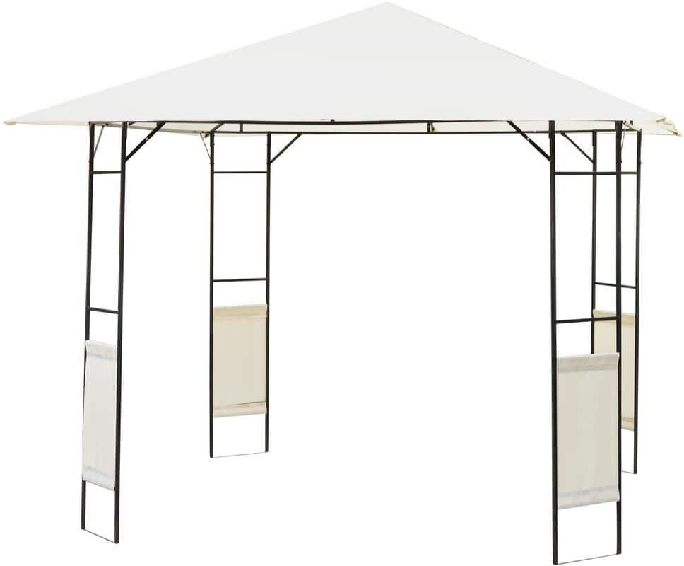 Outsunny 10 ft. x10 ft. Outdoor Modern Gazebo Canopy Cover with Cloth Side Panels, Weather-Resistant Canopy, and Sturdy Build