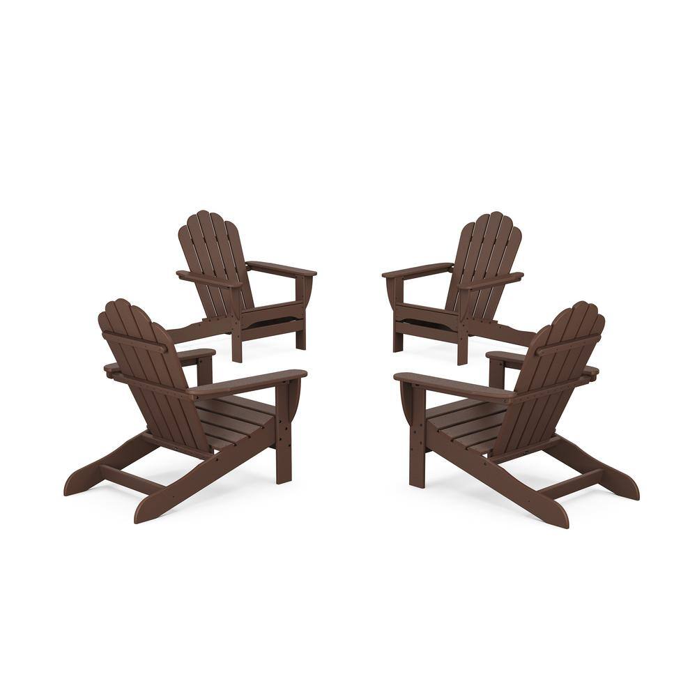 Trex Outdoor Furniture Vintage Lantern 4-Piece Plastic Patio Conversation Set in Oversized Adirondack Chair Monterey Bay