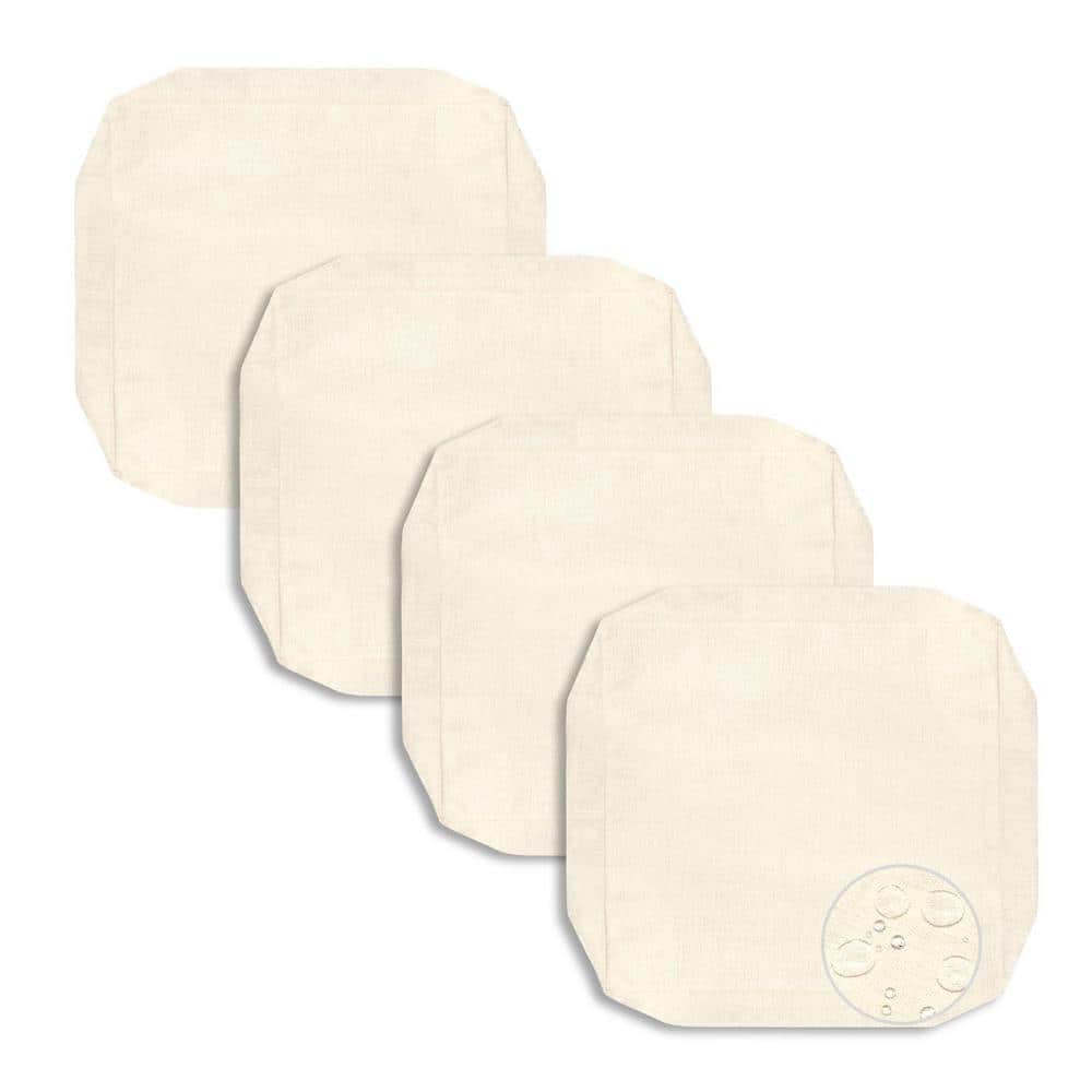 Angel Sar 24 in. Beige Outdoor Cushion Covers with Zipper for Outdoor Furniture Garden Backyard (4-Count)
