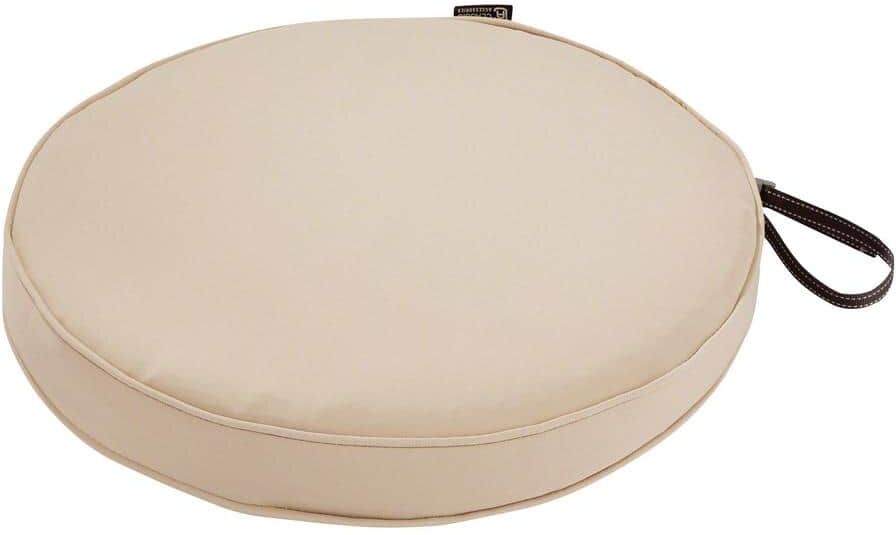 Classic Accessories Montlake Fade Safe Antique Beige 18 in. Round Outdoor Seat Cushion