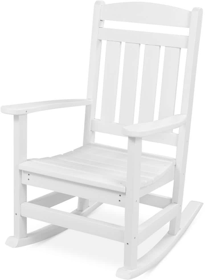 Best Choice Products White All-Weather Plastic Outdoor Rocking Chair Porch Rocker w/300lb Weight Capacity