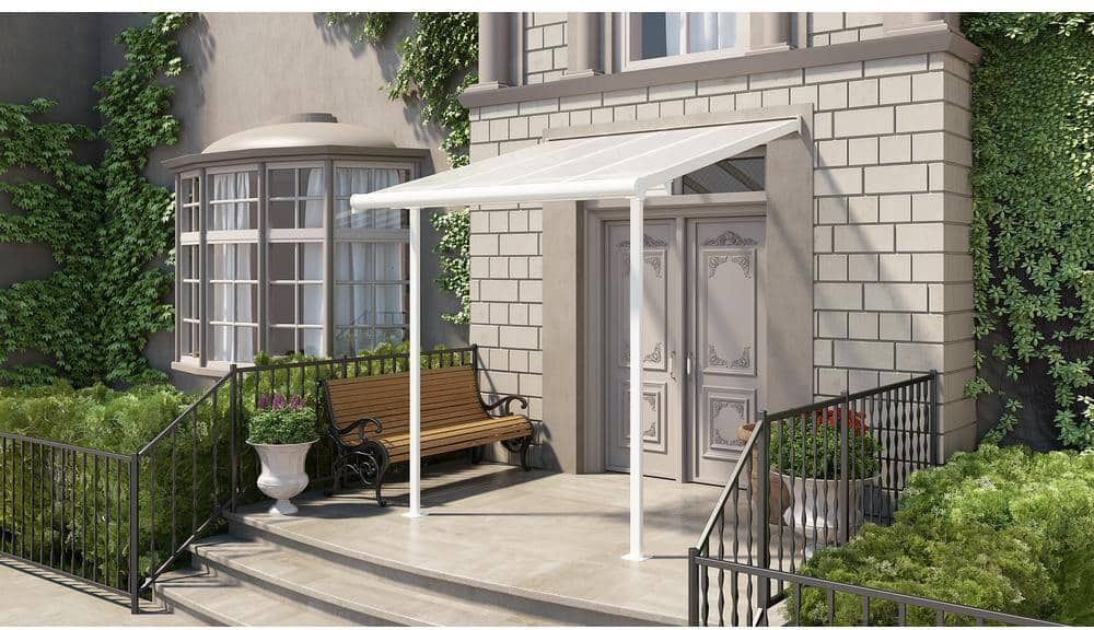 CANOPIA by PALRAM Sierra 7.5 ft. x 7.5 ft. White/Clear Aluminum Patio Cover