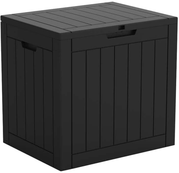 EasyUp 31 Gal. Black Resin Outdoor Storage Deck Box