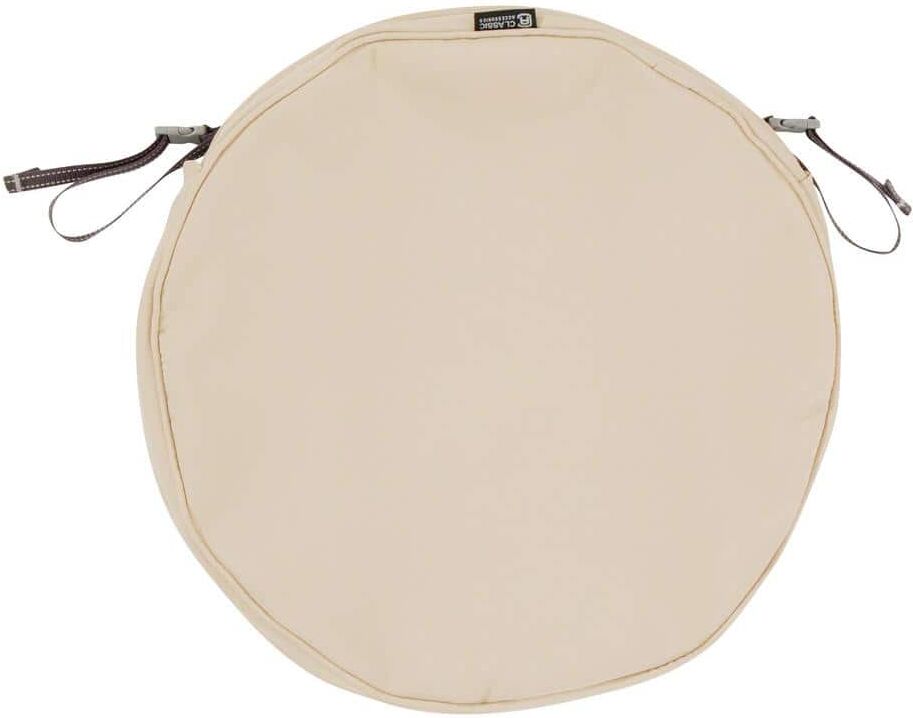 Classic Accessories Montlake Fade Safe Antique Beige 15 in. Round Outdoor Seat Cushion Cover