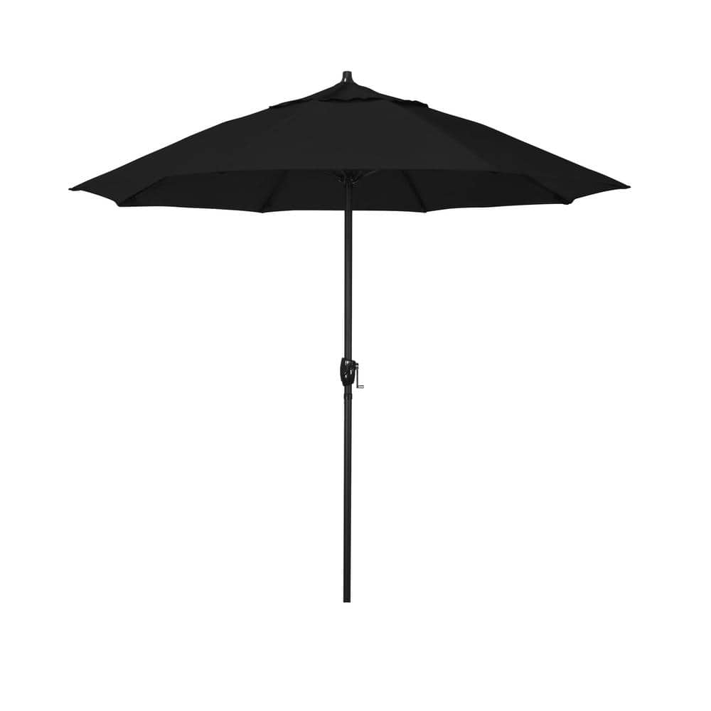 California Umbrella 7.5 ft. Bronze Aluminum Market Patio Umbrella with Fiberglass Ribs and Auto Tilt in Black Pacifica