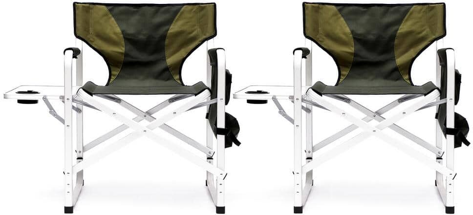 AFAIF Padded Folding Outdoor Chair with Storage Pockets (2-Piece)