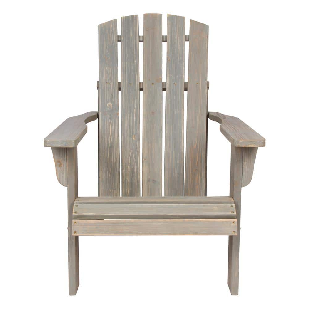 Shine Company Lakewood Rustic Cedar Wood Adirondack Chair - Vintage Gray