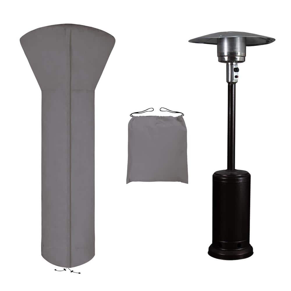 Dyiom 89 in. H x 33 in. D x 19 in. B Patio Heater Cover with Zipper and Storage Bag, Waterproof Outdoor Heater Cover, Grey