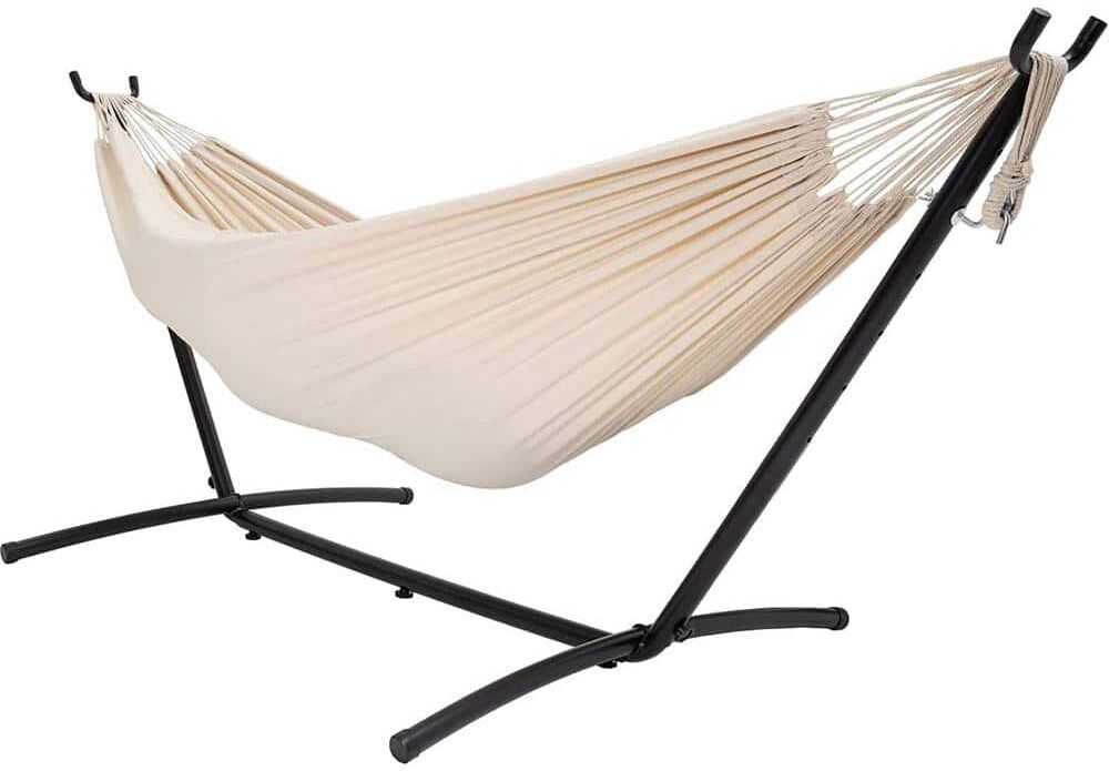 9 ft. 2-Person Hammock with Steel Stand Includes Portable Carrying Case, 450 lbs. Capacity ( Natural)