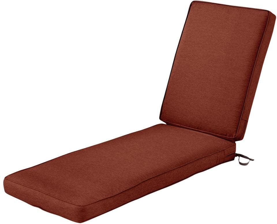 Classic Accessories 80 in. L x 26 in. W x 3 in. T Montlake Heather Henna Red Outdoor Chaise Lounge Cushion