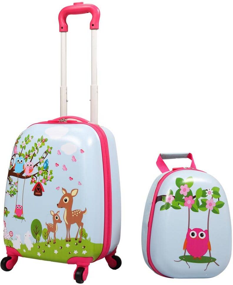 Nyeekoy Kids Carry on Luggage Set with Spinner Wheels Sika Deer (2-Piece)