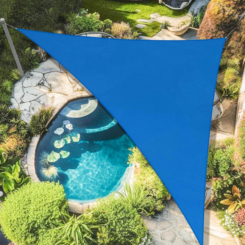 Artpuch 5 ft. x 5 ft. x 7.1 ft. Customize Sun Shade Sail Blue UV Block185 GSM Commercial Triangle Outdoor Covering Backyard