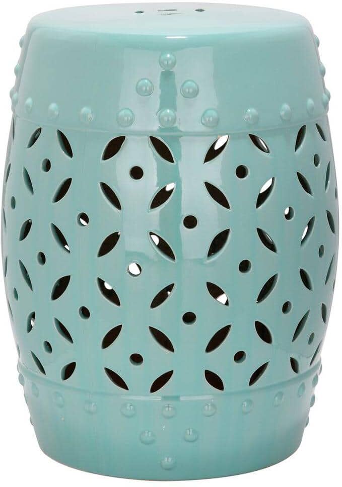 SAFAVIEH Lattice Coin Egg Blue Garden Stool