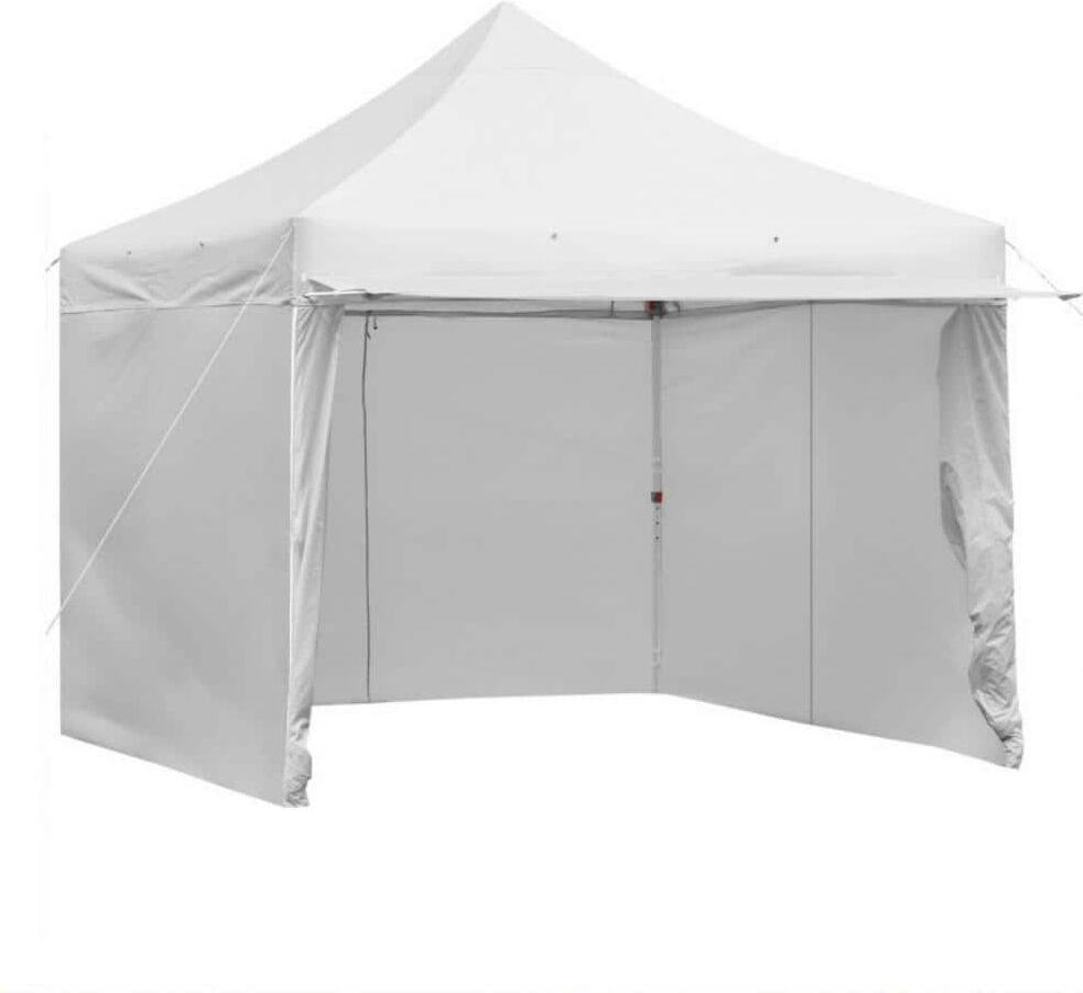 Clihome 10 ft. x 10 ft. White Pop-up Gazebo Canopy with 5 Removable Zippered Sidewalls