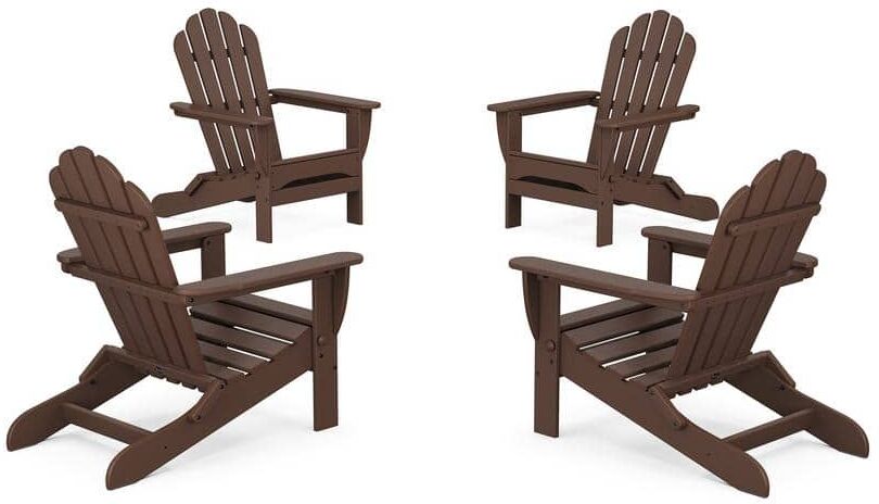 Trex Outdoor Furniture Monterey Bay 4-Piece Plastic Patio Conversation Set in Vintage Lantern Folding Adirondack Chair