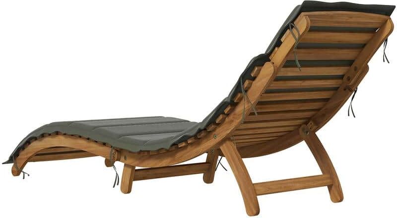 3-Piece 71.6 in. Long Outdoor Acacia Wood Chaise Lounge Set with Grey Cushions and Table