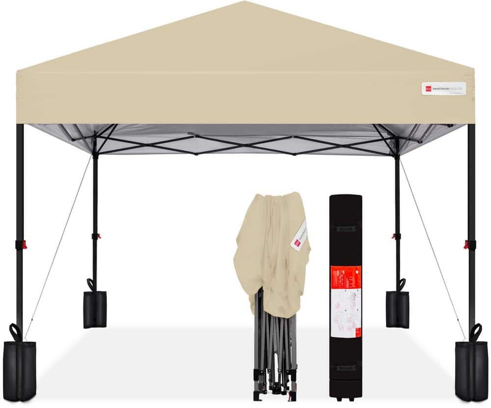 Best Choice Products 10 ft. x 10 ft. Sand Easy Setup Pop Up Canopy Instant Portable Tent w/1-Button Push and Carry Case