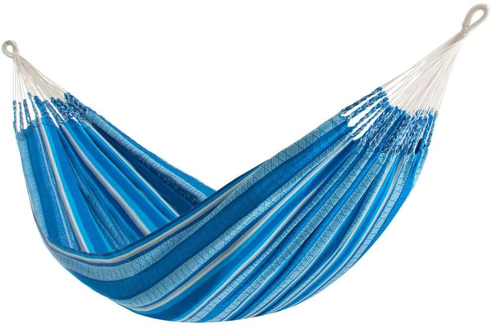 Vivere Latin 11 ft. Double Cotton Portable Hammock Bed in Azul