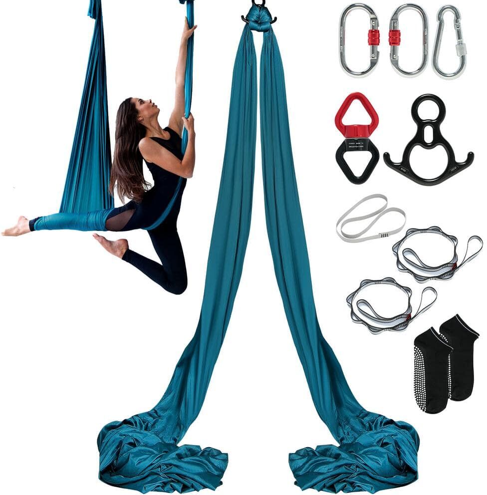 VEVOR Aerial Silk and Yoga Swing 11 Yards Aerial Yoga Hammock Kit with 100gsm Nylon Fabric, Green