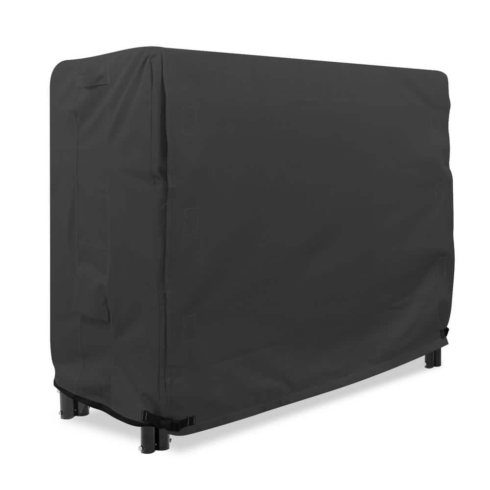 KHOMO GEAR Panther Series 4 ft. Black Log Rack Heavy-Duty Protector Cover