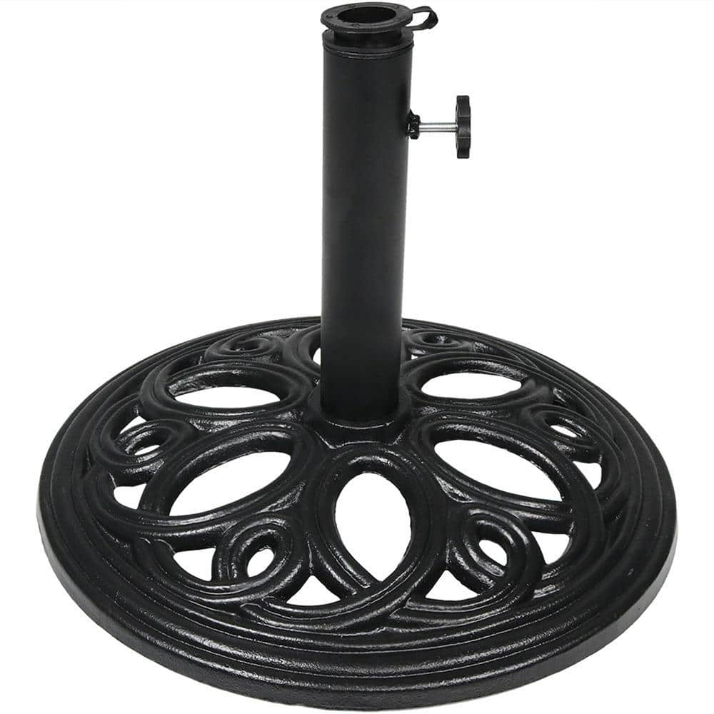 Sunnydaze Decor 24 lbs. Cast Iron Patio Umbrella Base in Black