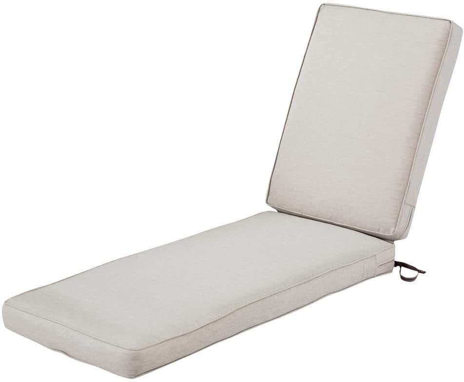 Classic Accessories 80 in. L x 26 in. W x 3 in. T Montlake Heather Grey Outdoor Chaise Lounge Cushion