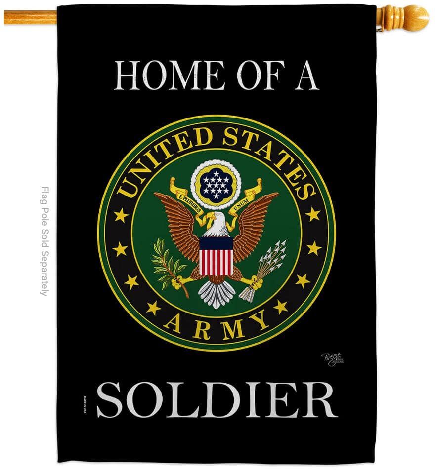 Breeze Decor 2.3 ft. x 3.3 ft. Home of Army Soldier 2-Sided House Flag Armed Forces Decorative Vertical Flags