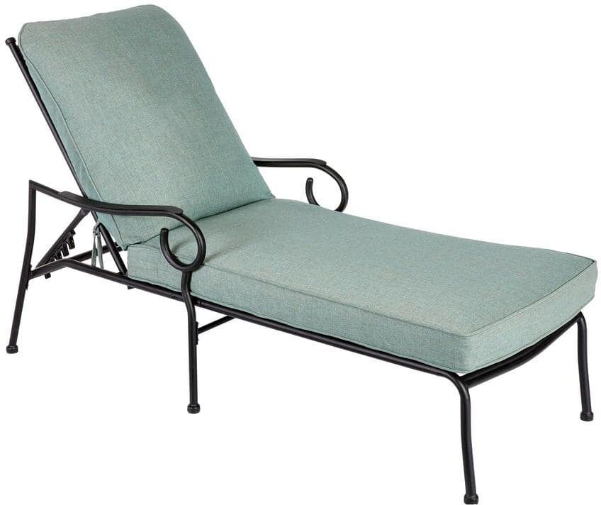 Hampton Bay Amelia Springs Outdoor Chaise Lounge with CushionGuard Spa Cushions