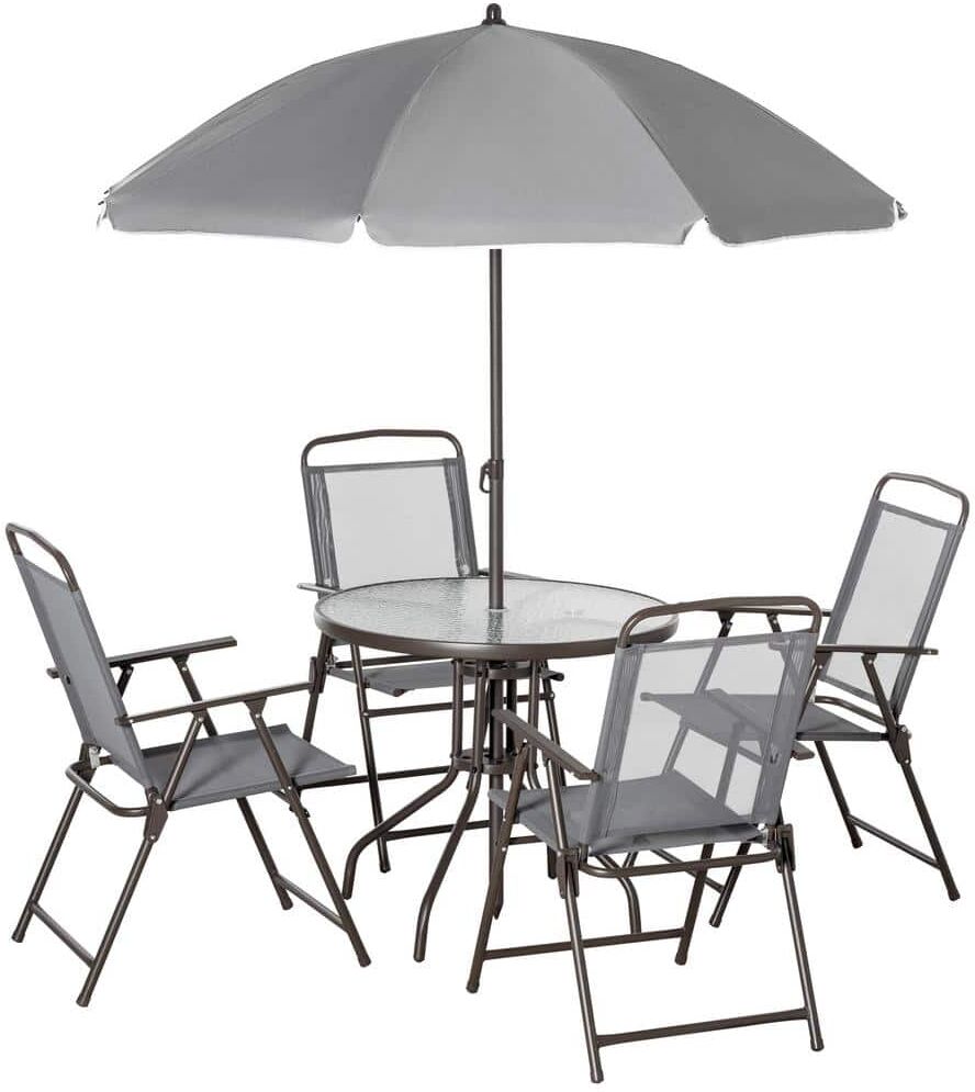 Outsunny 6-Piece Metal Outdoor Dining Set