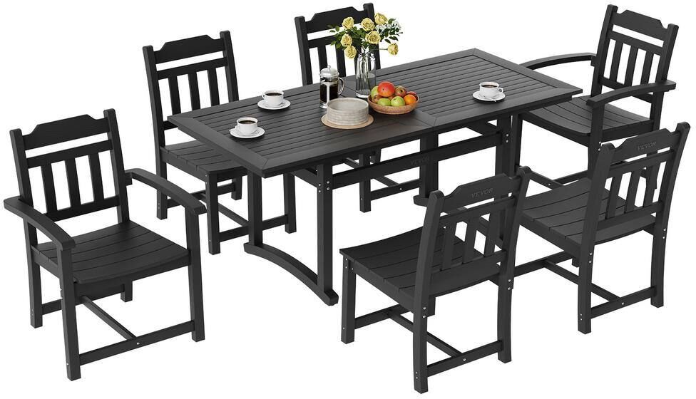 VEVOR 7-Pieces Patio Dining Set All Weather Garden Furniture Table Sets Furniture Table and Chairs Set Patio Cover