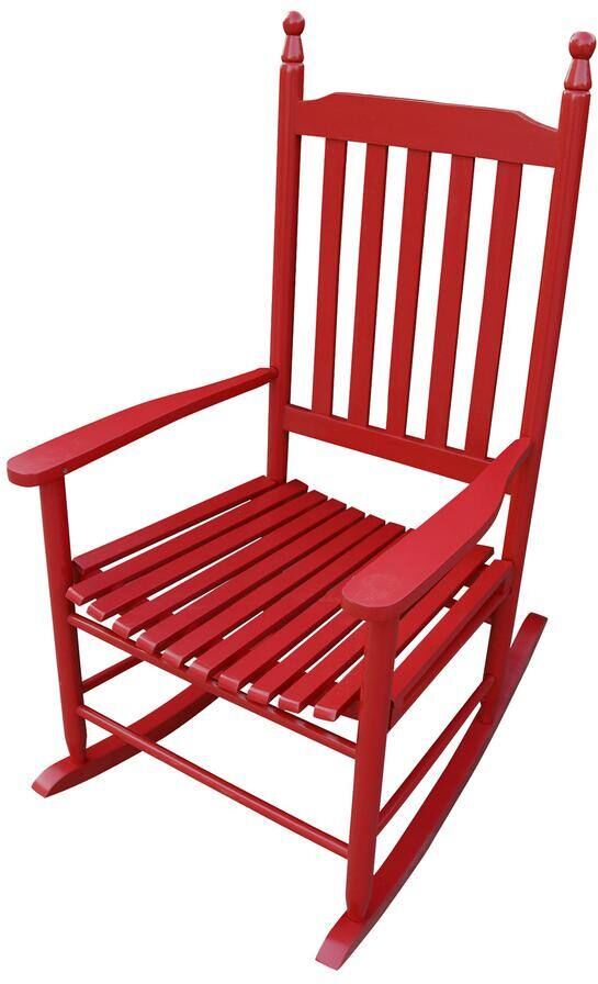 Angel Sar Red Wood Outdoor Rocking Chair, Set of 1