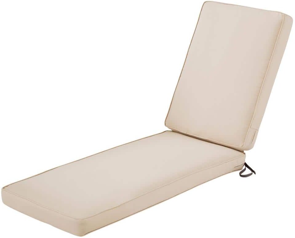 Classic Accessories 80 in. L x 26 in. W x 3 in. T Montlake Antique Beige Outdoor Chaise Lounge Cushion