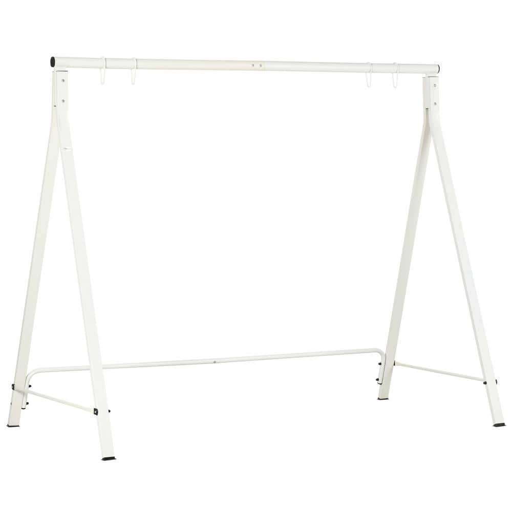 Outsunny Metal Porch Swing Stand, Heavy-Duty Swing Frame, Hanging Chair Stand Only, 660 lbs. Weight Capacity, for Patio, White